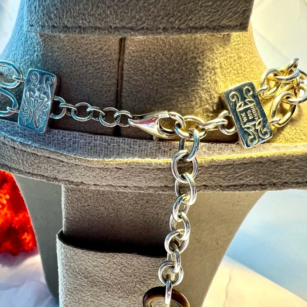 Whitney Kelley’s Colorful link Necklace, Sterling Silver 925, 18” long. - Picture 12 of 12